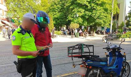 Trafiğe kapalı alanlara giren 11 motosiklet sürücüne ceza yazıldı